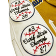 Load image into Gallery viewer, Whitesville Varsity Jacket Men's Letterman Jacket Melton x Leather Award Jacket WV15385 WV15385-156 Gold/Ivory