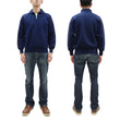 Load image into Gallery viewer, Whitesville Men's Collared Half-Zip Sweatshirt - Heavyweight Loopwheel Fleece, Made in Japan, Vintage-Inspired Athletic Wear (Toyo Enterprises WV69641 128 Navy)