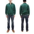 Load image into Gallery viewer, Whitesville Men's Collared Half-Zip Sweatshirt - Heavyweight Loopwheel Fleece, Made in Japan, Vintage-Inspired Athletic Wear (Toyo Enterprises WV69641 145 Green)