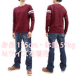 Load image into Gallery viewer, Momotaro Jeans Waffle Shirt Men's Long Sleeve Waffle-Knit Thermal T-Shirt with Stripe MZTS0079 Burgundy
