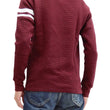 Load image into Gallery viewer, Momotaro Jeans Waffle Shirt Men's Long Sleeve Waffle-Knit Thermal T-Shirt with Stripe MZTS0079 Burgundy