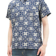 Load image into Gallery viewer, Pherrow's Shirt Men's Short Sleeve Hawaiian Pattern Print Indigo Casual Resort Collar Shirt Pherrows 22S-PIS1