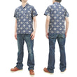 Load image into Gallery viewer, Pherrow's Shirt Men's Short Sleeve Hawaiian Pattern Print Indigo Casual Resort Collar Shirt Pherrows 22S-PIS1