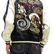 Load image into Gallery viewer, Japanesque Men's Japanese Souvenir Jacket Japan Art Fujin and Raijin Embroidered Sukajan 3RSJ-003 Black/Off