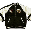 Load image into Gallery viewer, Japanesque Men's Japanese Souvenir Jacket Japan Art Fujin and Raijin Embroidered Sukajan 3RSJ-003 Black/Off