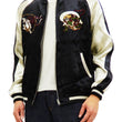 Load image into Gallery viewer, Japanesque Men's Japanese Souvenir Jacket Japan Art Fujin and Raijin Embroidered Sukajan 3RSJ-003 Black/Off