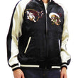 Load image into Gallery viewer, Japanesque Men's Japanese Souvenir Jacket Japan Art Fujin and Raijin Embroidered Sukajan 3RSJ-003 Black/Off