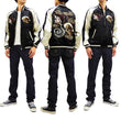 Load image into Gallery viewer, Japanesque Men's Japanese Souvenir Jacket Japan Art Fujin and Raijin Embroidered Sukajan 3RSJ-003 Black/Off