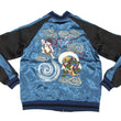 Load image into Gallery viewer, Japanesque Japanese Souvenir Jacket 3RSJ-003 Fujin Raijin Men's Sukajan Blue/Black