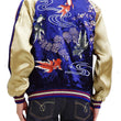 Load image into Gallery viewer, Japanesque Men's Japanese Souvenir Jacket Goldfish Embroidered Sukajan 3RSJ-015 Blue/Beige