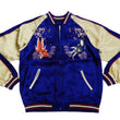 Load image into Gallery viewer, Japanesque Men's Japanese Souvenir Jacket Goldfish Embroidered Sukajan 3RSJ-015 Blue/Beige