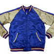 Load image into Gallery viewer, Japanesque Men's Japanese Souvenir Jacket Goldfish Embroidered Sukajan 3RSJ-015 Blue/Beige