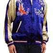 Load image into Gallery viewer, Japanesque Men's Japanese Souvenir Jacket Goldfish Embroidered Sukajan 3RSJ-015 Blue/Beige
