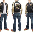 Load image into Gallery viewer, Japanesque Sukajan Men's Japanese Souvenir Jacket Fujin Embroidery 3RSJ-020 Black