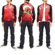 Load image into Gallery viewer, Japanesque Japanese Souvenir Jacket 3RSJ-020 Fujin Raijin Men's Sukajan Red/Black