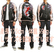 Load image into Gallery viewer, Japanesque Men's Japanese Souvenir Jacket koi fish Embroidered Sukajan 3RSJ-022 Black/Pink