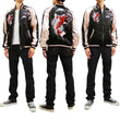 Load image into Gallery viewer, Japanesque Men's Japanese Souvenir Jacket koi fish Embroidered Sukajan 3RSJ-022 Black/Pink