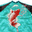 Load image into Gallery viewer, Japanesque Men's Japanese Souvenir Jacket koi fish Embroidered Sukajan 3RSJ-022 Blue-Green/Black