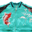 Load image into Gallery viewer, Japanesque Men's Japanese Souvenir Jacket koi fish Embroidered Sukajan 3RSJ-022 Blue-Green/Black