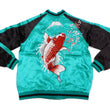 Load image into Gallery viewer, Japanesque Men's Japanese Souvenir Jacket koi fish Embroidered Sukajan 3RSJ-022 Blue-Green/Black