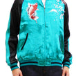 Load image into Gallery viewer, Japanesque Men's Japanese Souvenir Jacket koi fish Embroidered Sukajan 3RSJ-022 Blue-Green/Black