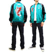 Load image into Gallery viewer, Japanesque Men's Japanese Souvenir Jacket koi fish Embroidered Sukajan 3RSJ-022 Blue-Green/Black