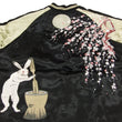 Load image into Gallery viewer, Japanesque Japanese Souvenir Jacket 3RSJ-023 Moon rabbit Men's Sukajan Black/Beige