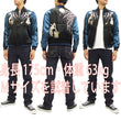Load image into Gallery viewer, Japanesque Japanese Souvenir Jacket 3RSJ-023 Moon rabbit Men's Sukajan Black/Blue