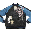 Load image into Gallery viewer, Japanesque Japanese Souvenir Jacket 3RSJ-023 Moon rabbit Men's Sukajan Black/Blue