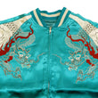 Load image into Gallery viewer, Japanesque Men's Japanese Souvenir Jacket Dragon Embroidered Sukajan 3RSJ-024 Blue-Green/Off