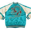 Load image into Gallery viewer, Japanesque Men's Japanese Souvenir Jacket Dragon Embroidered Sukajan 3RSJ-024 Blue-Green/Off