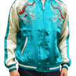 Load image into Gallery viewer, Japanesque Men's Japanese Souvenir Jacket Dragon Embroidered Sukajan 3RSJ-024 Blue-Green/Off