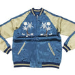 Load image into Gallery viewer, Japanesque Japanese Souvenir Jacket 3RSJ-026 Hawaii Men's Sukajan Blue/Beige