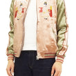 Load image into Gallery viewer, Japanesque Japanese Souvenir Jacket 3RSJ-029 Japan map Men's Sukajan Pink/Gold