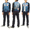 Load image into Gallery viewer, Japanesque Japanese Souvenir Jacket 3RSJ-029 Japan map Men's Sukajan Navy-Blue/Black