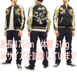 Load image into Gallery viewer, Japanesque Script Japanese Souvenir Jacket 3RSJ-030 Ume and Bird Men's Sukajan Black/Gold