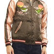 Load image into Gallery viewer, Japanesque Script Japanese Souvenir Jacket 3RSJ-030 Ume and Bird Men's Sukajan Charcoal-Gray/Pink
