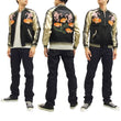 Load image into Gallery viewer, Japanesque Script Japanese Souvenir Jacket 3RSJ-031 Goldfish Men's Sukajan Black/Gold