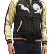 Load image into Gallery viewer, Japanesque Script Japanese Souvenir Jacket 3RSJ-032 Crane with Moon Men's Sukajan Black/Gold
