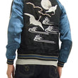 Load image into Gallery viewer, Japanesque Script Japanese Souvenir Jacket 3RSJ-032 Crane with Moon Men's Sukajan Black/Blue