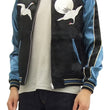 Load image into Gallery viewer, Japanesque Script Japanese Souvenir Jacket 3RSJ-032 Crane with Moon Men's Sukajan Black/Blue