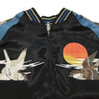 Load image into Gallery viewer, Japanesque Script Japanese Souvenir Jacket 3RSJ-034 Sparrows Men's Sukajan Black/Blue