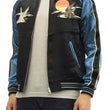 Load image into Gallery viewer, Japanesque Script Japanese Souvenir Jacket 3RSJ-034 Sparrows Men's Sukajan Black/Blue