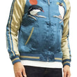 Load image into Gallery viewer, Japanesque Script Japanese Souvenir Jacket 3RSJ-036 Penguin Men's Sukajan Blue/Gold