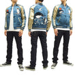 Load image into Gallery viewer, Japanesque Script Japanese Souvenir Jacket 3RSJ-036 Penguin Men's Sukajan Blue/Gold
