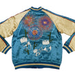 Load image into Gallery viewer, Japanesque Men's Japanese Souvenir Jacket Panda and Fireworks Sukajan 3RSJ-039 Blue/Beige