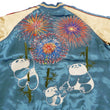 Load image into Gallery viewer, Japanesque Men's Japanese Souvenir Jacket Panda and Fireworks Sukajan 3RSJ-039 Blue/Beige