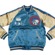 Load image into Gallery viewer, Japanesque Men's Japanese Souvenir Jacket Panda and Fireworks Sukajan 3RSJ-039 Blue/Beige