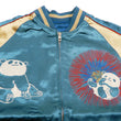 Load image into Gallery viewer, Japanesque Men's Japanese Souvenir Jacket Panda and Fireworks Sukajan 3RSJ-039 Blue/Beige