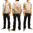 Load image into Gallery viewer, Japanesque Men's Japanese Souvenir Jacket Japanese Butterfly and Cherry Blossoms Sukajan 3RSJ-040 Pink/Beige